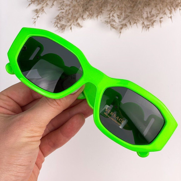 ? Versace VE4361 531987 Sunglasses Fluorescent Green Oval Unisex main image 8